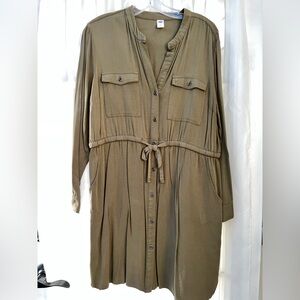 Old Navy Khaki Long Sleeve Dress